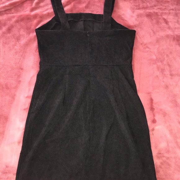 Black Corduroy overall dress with buttons - Picture 2 of 2